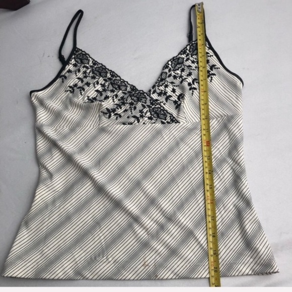 Express Y2K black and cream sequin adjustable strap camisole top - Picture 6 of 8